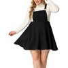 Agnes Orinda Women's Plus Size Faux Suede Overall A-Line Flared Skater Mini Skirt - 2 of 4