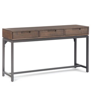 WyndenHall 54" Devlin Mid-Century Wide Console Table Walnut Brown - 1 of 4