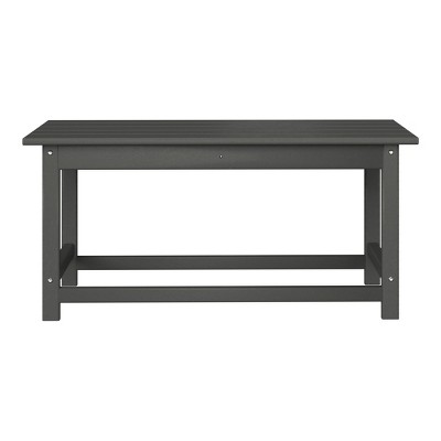 Gray Rectangular HDPE Outdoor Adirondack Coffee Table