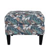 PAGED 28.25" Upholstered Ottoman, Modern Coffee Table with Wooden Legs and Foam Filling, Entryway Shoe Bench for Living Room, Bedroom - 3 of 4