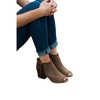 Women's Wo's Perforated Peep Toe Booties - Qupid - 3 of 4