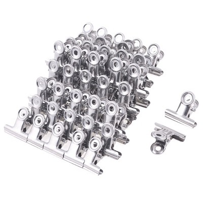 Unique Bargains Silver Tone Metal File Paper Clamps 60 PCS