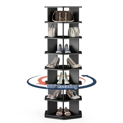 Skyzoo 360° Rotating Shoe Rack - 5 Tier Hexagon Spinning Shoe Organizer for Living Room,Entryway & Closet,