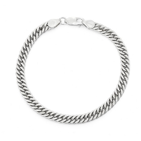 Silver Curb Chain Bracelet with a Hook Clasp - Silvertraits