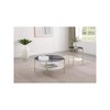 Coaster,Jonelle Round Glass Top Coffee Table White Marble Shelf - 2 of 4