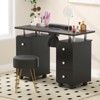 Costway Rolling Manicure Table Nail Desk with with 8 Lockable Wheels & Electric Dust Collector 3 Dust Bags Wrist Rest White/Pink/Black - 4 of 4