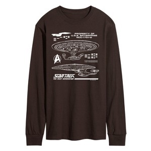 Men's - Star Trek - Next Gen Schematic Long Sleeve Graphic T-Shirt - 1 of 3