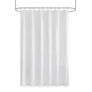 LunaLulinlk Super Waffle Textured Solid Shower Curtain - 1 of 4