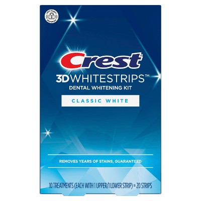 Crest 3dwhitestrips Classic White At-home Teeth Whitening Kit - 10 ...