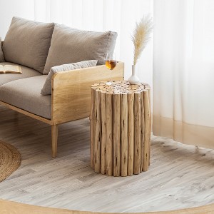 MAYEERTY Modern Wooden End Table for Bedroom Living Room, Natural - 1 of 4