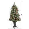4ft. Frosted Pine, Pinecone & Berries Artificial Christmas Tree with 100 Clear LED Lights in Decorative Urn – Petite X-Mas Tree - 2 of 4