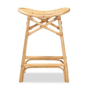 bali & pari Elgon Rattan Counter Height Barstool Natural/Brown - 1 of 4