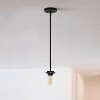 1-Light 5.75" Minimalist Industrial Farmhouse Hanging Clear Cylinder Glass Pendant - Lalia Home - 3 of 4