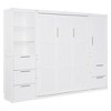 YOOCOZZ Queen Size Murphy Bed & Wall Bed with Wardrobe, Drawers, Shelves - 3 of 4