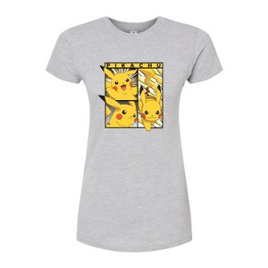 Women's - Pokémon - Pikachu Poses Fitted Graphic T-Shirt - 1 of 3