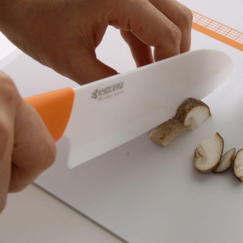 Kyocera Revolution Ceramic 3 Piece Chef's Knife Set with Orange Handles, 2 of 3