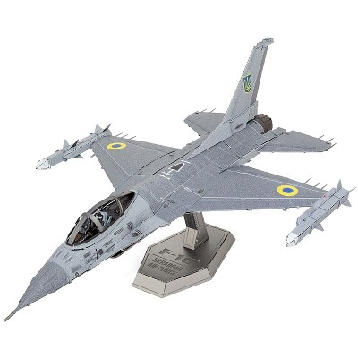 Model Kit Lockheed Martin F-16 Fighting Falcon Aircraft "Ukrainian Air Force" (Moderate Difficulty) Steel Model by Metal Earth