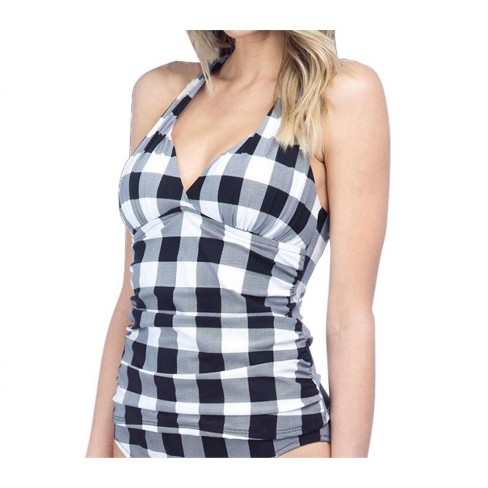 Women's Gingham Halter Goddess Tankini Top - La Blanca - image 1 of 3