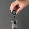 True Locking Bottle Stoppers with Key - Stainless Steel and Silicone Wine Topper Seal Set of 3 with Key - Dishwasher Safe, Black Finish - 2 of 4