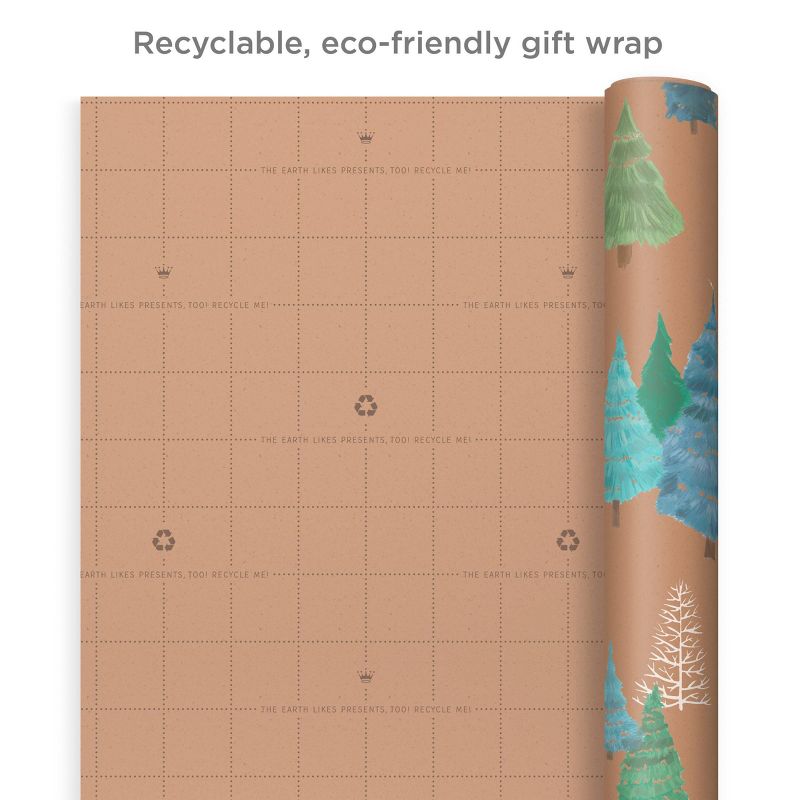 Hallmark Holiday Sustainable Kraft Tri-Pack Wrapping Paper, 4 of 9