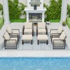 UPTIOT 8-Piece Brown Rattan Wicker Outdoor Patio Conversation Set - 3 of 4