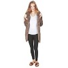 Memoi Women's Marled Plush Hooded Lounge Sweater with Shawl Collar - 3 of 4