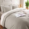 Queen Size Duvet Cover, 100 Washed Cotton, Organic Linen - Like, Breathable Durable, Cream Grey - 4 of 4