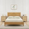Nightstand, Rattan End Table, Nightstands with 3 Natural Rattan Drawers 1 or 2 pack - 4 of 4