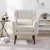 KWPZQEB Mid-Century Accent Chair, Modern Upholstered Armchair with Pillow & Wood Legs, Comfy Reading Chair for Living Room, Bedroom - 2 of 4