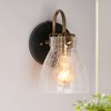 LNC Aidtyrtm 5.1-in W 1-Lights Matte Black and Polished Gold with Crackle Glass Bell Modern/Contemporary  Wall Lights - 2 of 4
