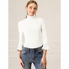 INSPIRE CHIC Women's Ruffle Sleeves Pullover Turtleneck Slim Fit Stretchy Knit Sweater - 3 of 4