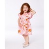 Deux par Deux Girl Printed Muslin Dress Pink and Coral Flowers - 2 of 4