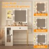 Makeup Vanity Desk with Mirror and Lights, Vanity Table with Charging Station, 2 Acrylic-Door Cabinets, Wood Dressing Table for Bedroom - 3 of 4