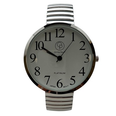 Olivia Pratt Stretch Band Big Face Shiny Colors Women Watch