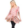 Women's 3/4 Sleeve Printed Erie Tunic Top with Pockets - White Mark - 2 of 3