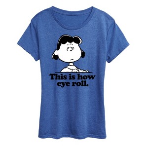 Women's - Peanuts - This Is How Eye Roll Short Sleeve Graphic T-Shirt - 1 of 4