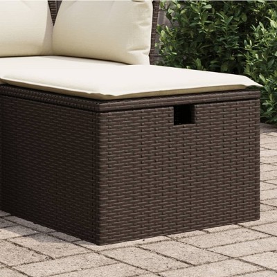 Garden Stool Black PE Rattan Small Water-resistant materialsvidaXL