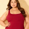 Women's Shaping Square Neck Medium Coverage One Piece Swimsuit - Shade & Shore™ Red - 3 of 3