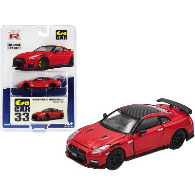 2020 Nissan GT-R (R35) Nismo RHD (Right Hand Drive) Red with Carbon Top Ltd Ed to 1200 pieces 1/64 Diecast Model Car by Era Car