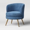 Beadle Accent Chair with Brass Leg Velvet Blue - Project 62™ - image 3 of 4