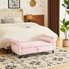 VYNXARIA Pink Velvet Storage Ottomans and Benches with Pillow - 250 lb Capacity, Elegant and Versatile Design - 2 of 4