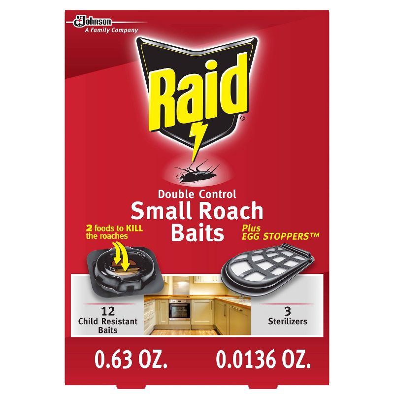 Raid Double Control Small Roach Baits Plus Egg Stoppers 12+3 ct, 1 of 8