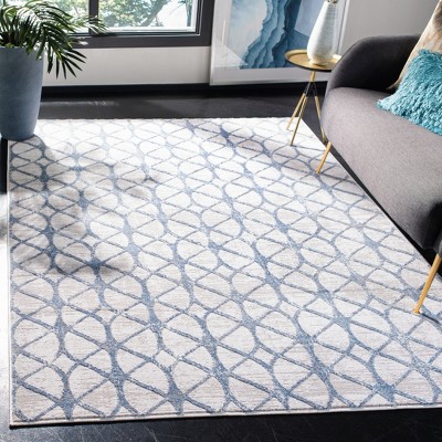 Amelia 3' x 3' Square Grey and Blue Synthetic Rug