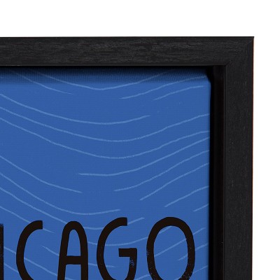 Chicago Illustration Framed Canvas Wall Art for Kids Nursery