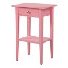 HomeStock Pink Nightstand 28x18x14 Stylish Bedside Table with Cheerful Finish, Compact Drawer Storage and Sleek Contemporary Look - 2 of 4