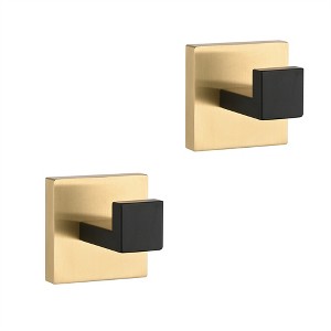 OUTSUPPLY 2 Pack Wall-Mounted Stainless Steel Bathroom Towel Hooks, Coat Hooks for Bathroom, Bedroom, Kitchen - 1 of 4