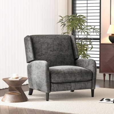 Textured Fabric Pushback Recliner Chair for Adults, CENGHU Accent Chair for Living, Upholstered Armchair, Mid Century Modern Single Sofa Chair