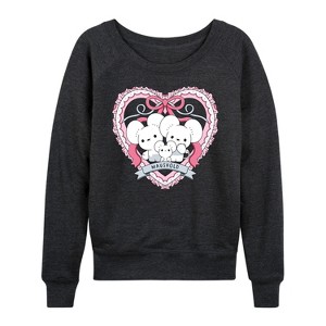 Women's - Pokémon - Maushold 3 Coquette Lightweight French Terry Wide Neck Long Sleeve Graphic Shirt - 1 of 4