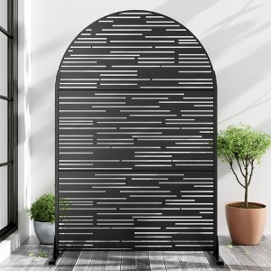 Wooakway 72"H 47"W Outdoor Arch Metal Garden Trellis Outdoor Privacy Screen Lattice Panel Indoor Room Divider - 1 of 4