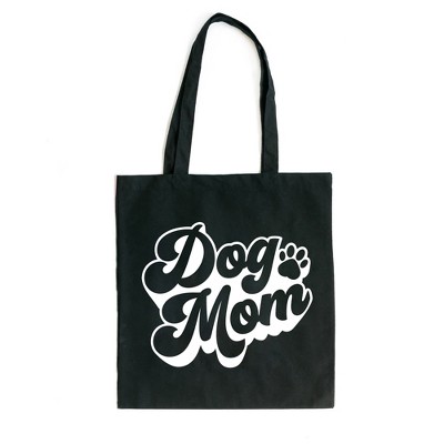 City Creek Prints Dog Mom Bold Canvas Tote Bag - 15x16 - Black